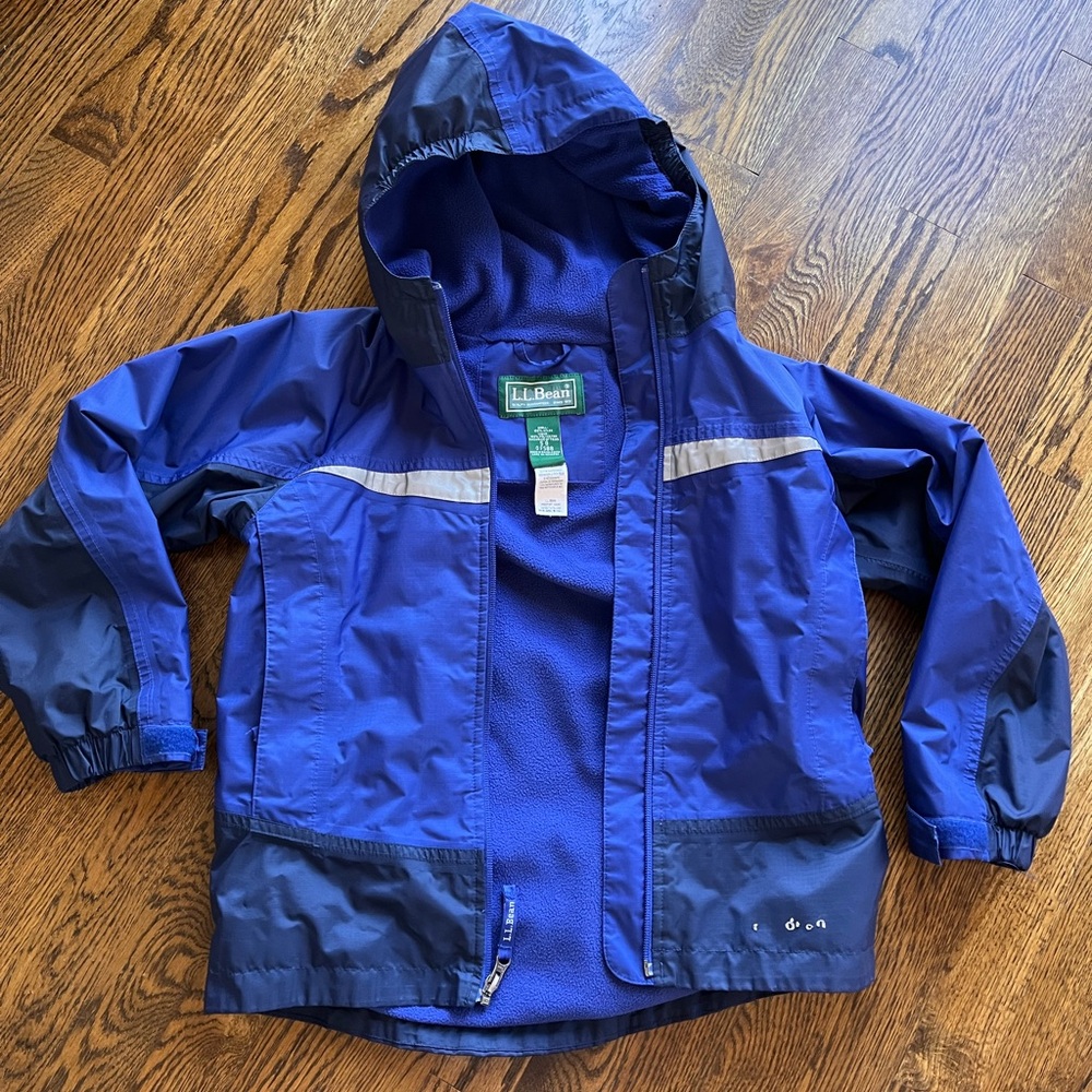 L.L. Bean Kids Navy and Royal Blue Raincoat